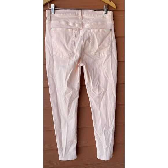 7 For All Mankind the high waist ankle skinny jeans in pink size 30  NWOT - Picture 4 of 11